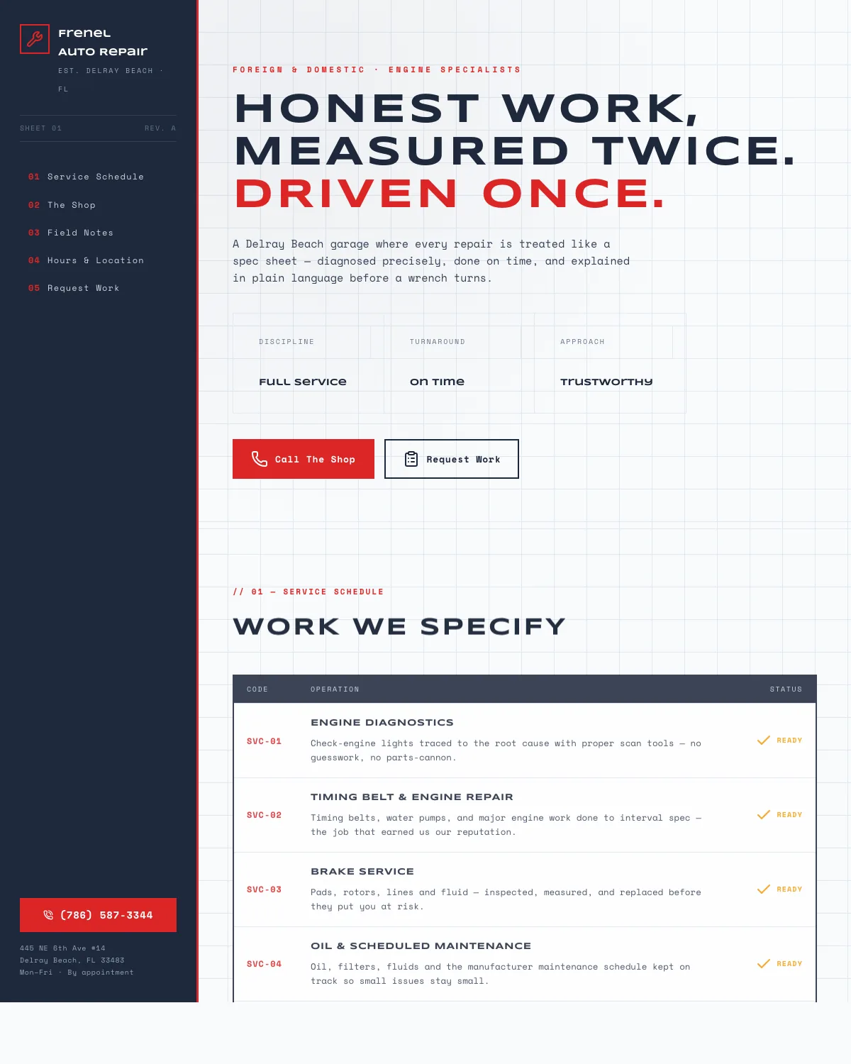 Frenel Auto Repair website designed by Sitemakify