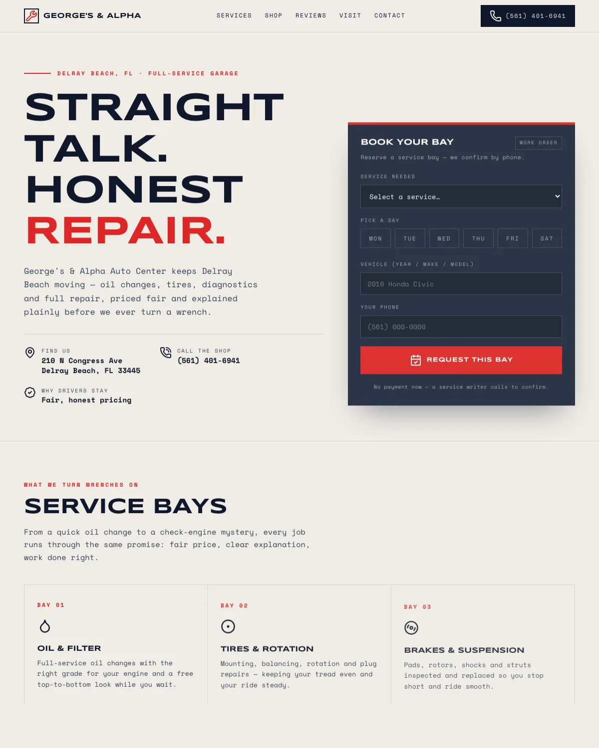 George's & Alpha Auto Center website designed by Sitemakify