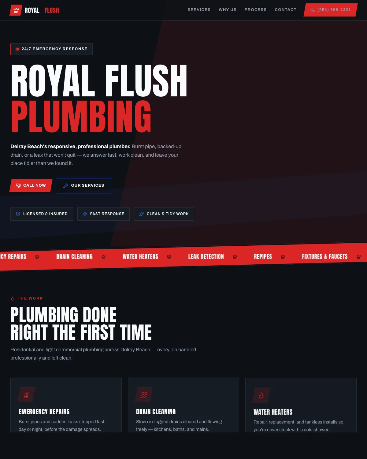 Royal Flush Plumbing website designed by Sitemakify